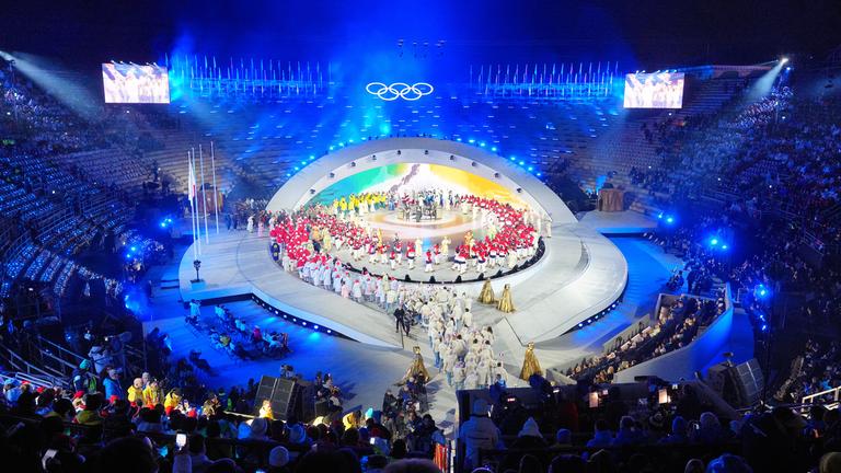 die Abschlussfeier der Olympischen Winterspiele in Verona.