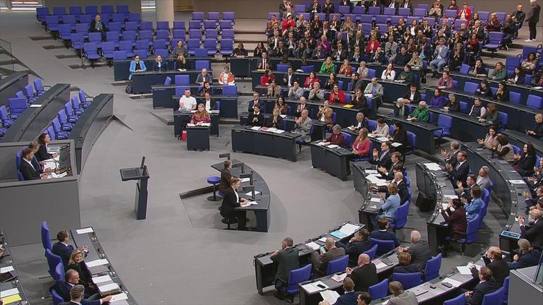 Der Bundestag kurz nach der Verkündigung des Abstimmungsergebnisses.