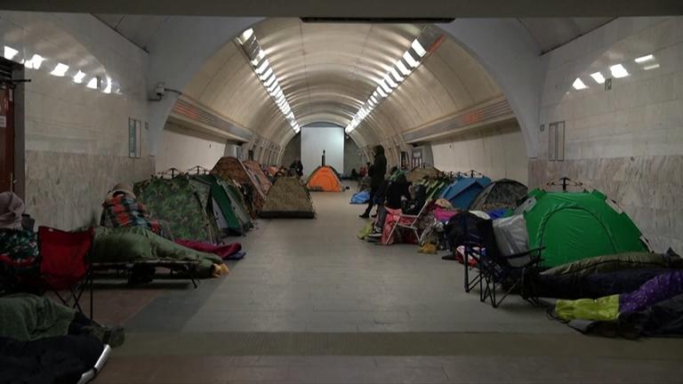 Kalte Nacht in der Ukraine