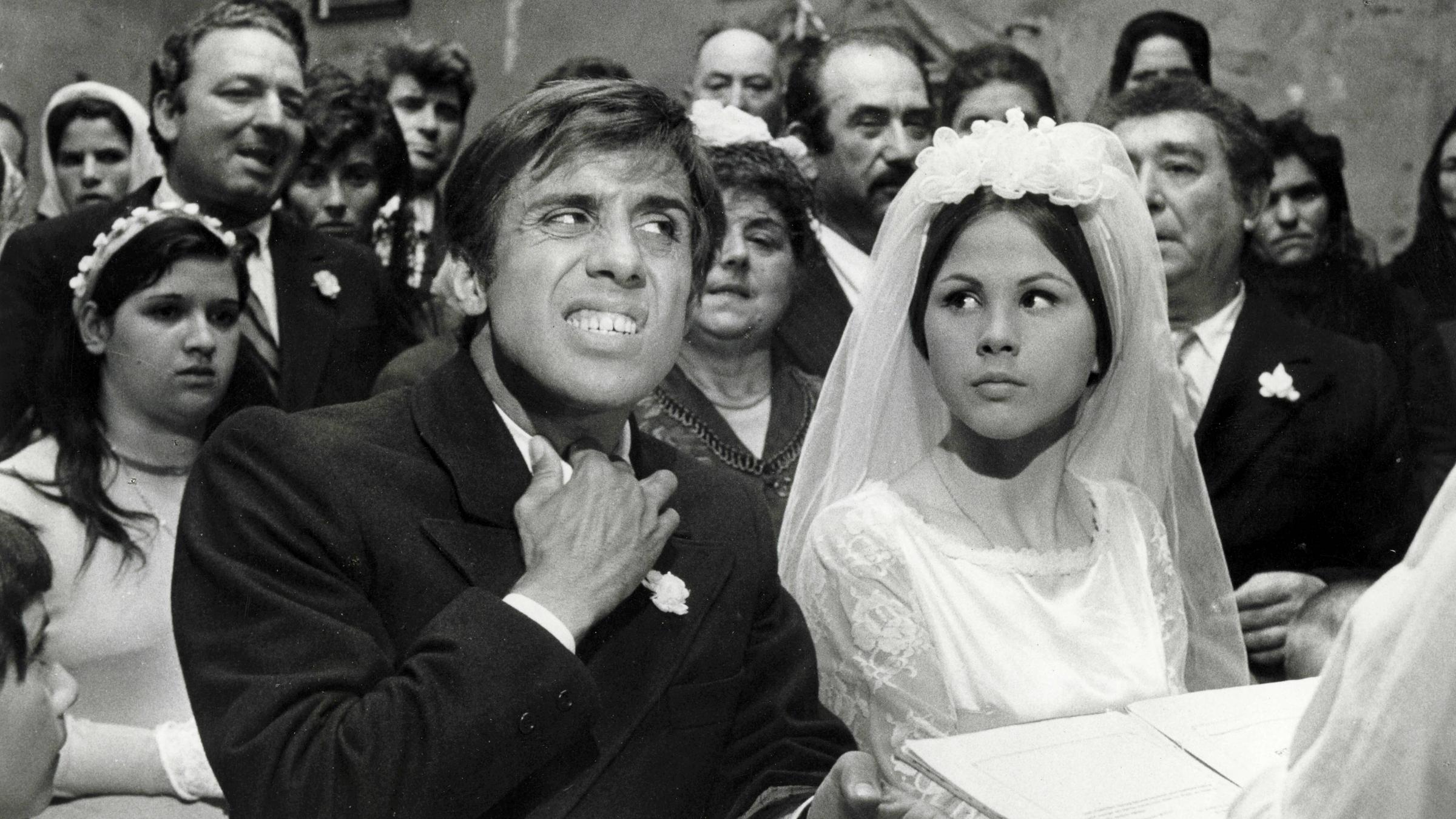 Italienischer Sänger und Schauspieler Adriano Celentano und Ottavia Piccolo in einer Szene aus dem Film Serafino, aufgenommen am 1968