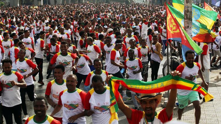 Archiv: Teilnehmer des Eritrea-Äthiopien-Friedenslaufs am 11.11.2018