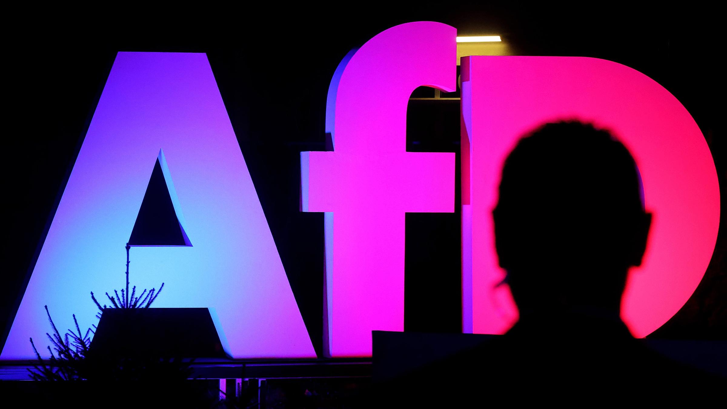 Illuminiertes Logo der AfD