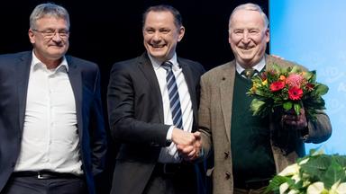 Meuthen, Chrupalla und Gauland auf Bundesparteitag der AfD in Braunschweig