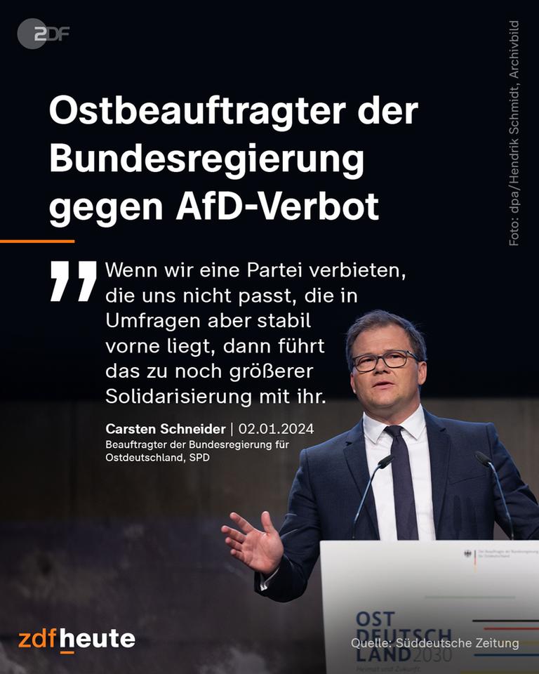 Ostbeauftragte gegen ein Verbotsverfahren gegen die AfD 