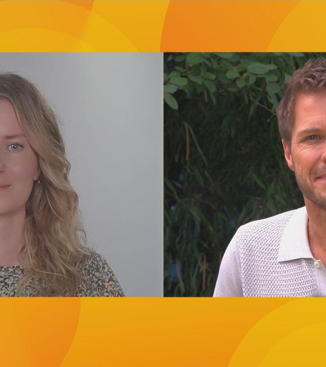 Alica Vierwiebe von der Stfitung Warentest mit "Volle Kanne"-Moderator Florian Weiss im Gespräch