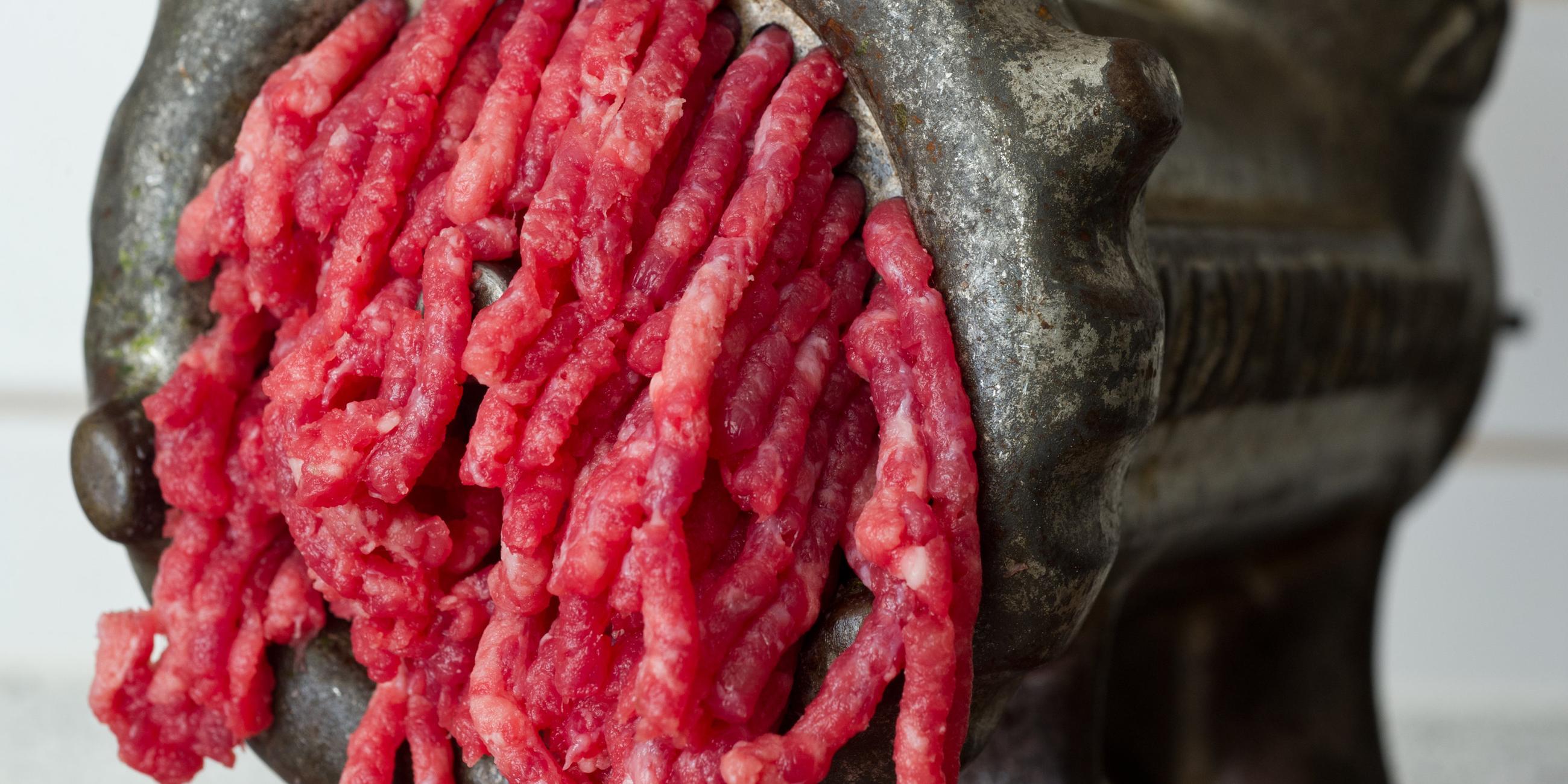 Rindfleisch aus dem Fleischwolf
