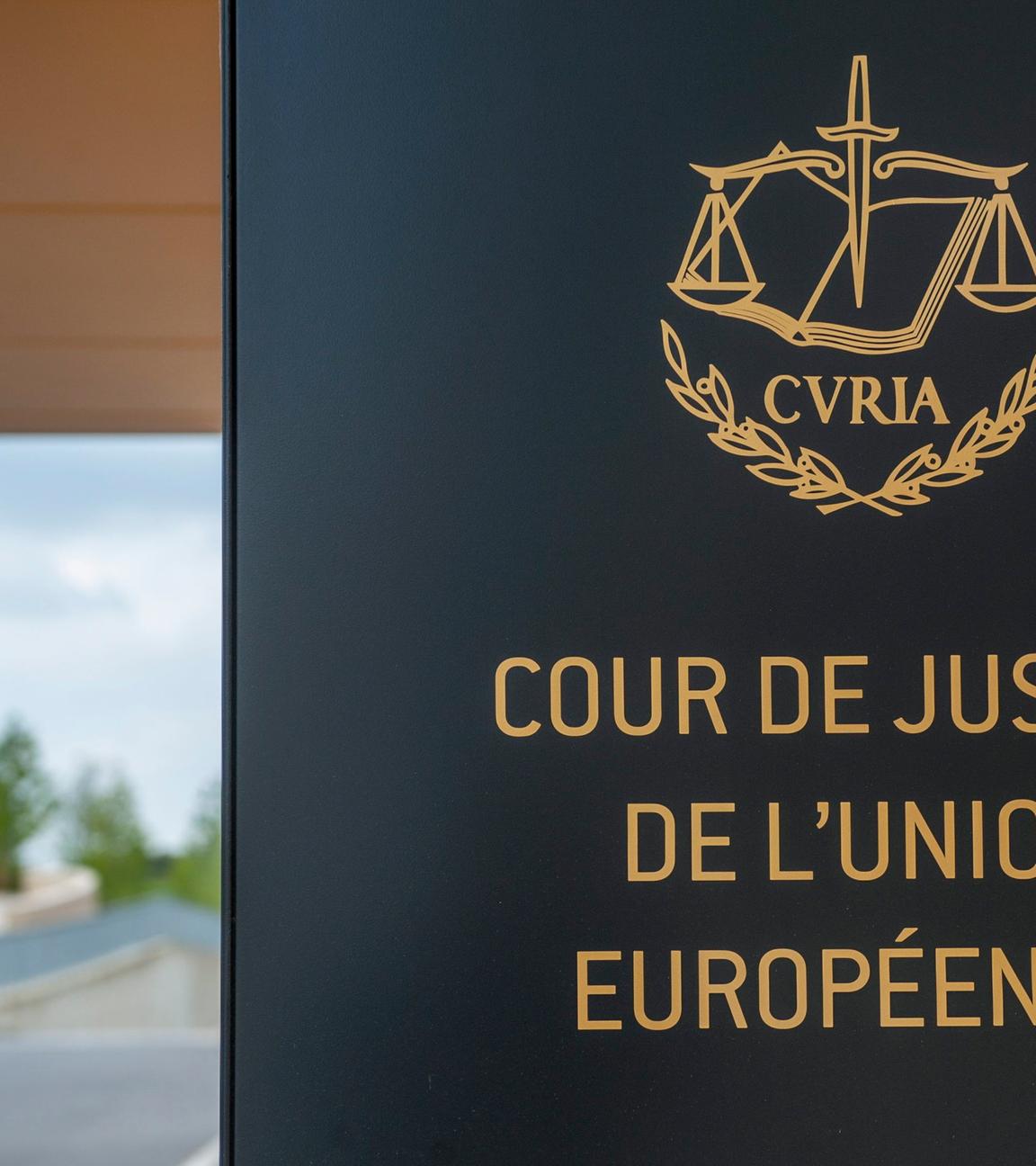 schild des europaeischen gerichtshofes (eugh)