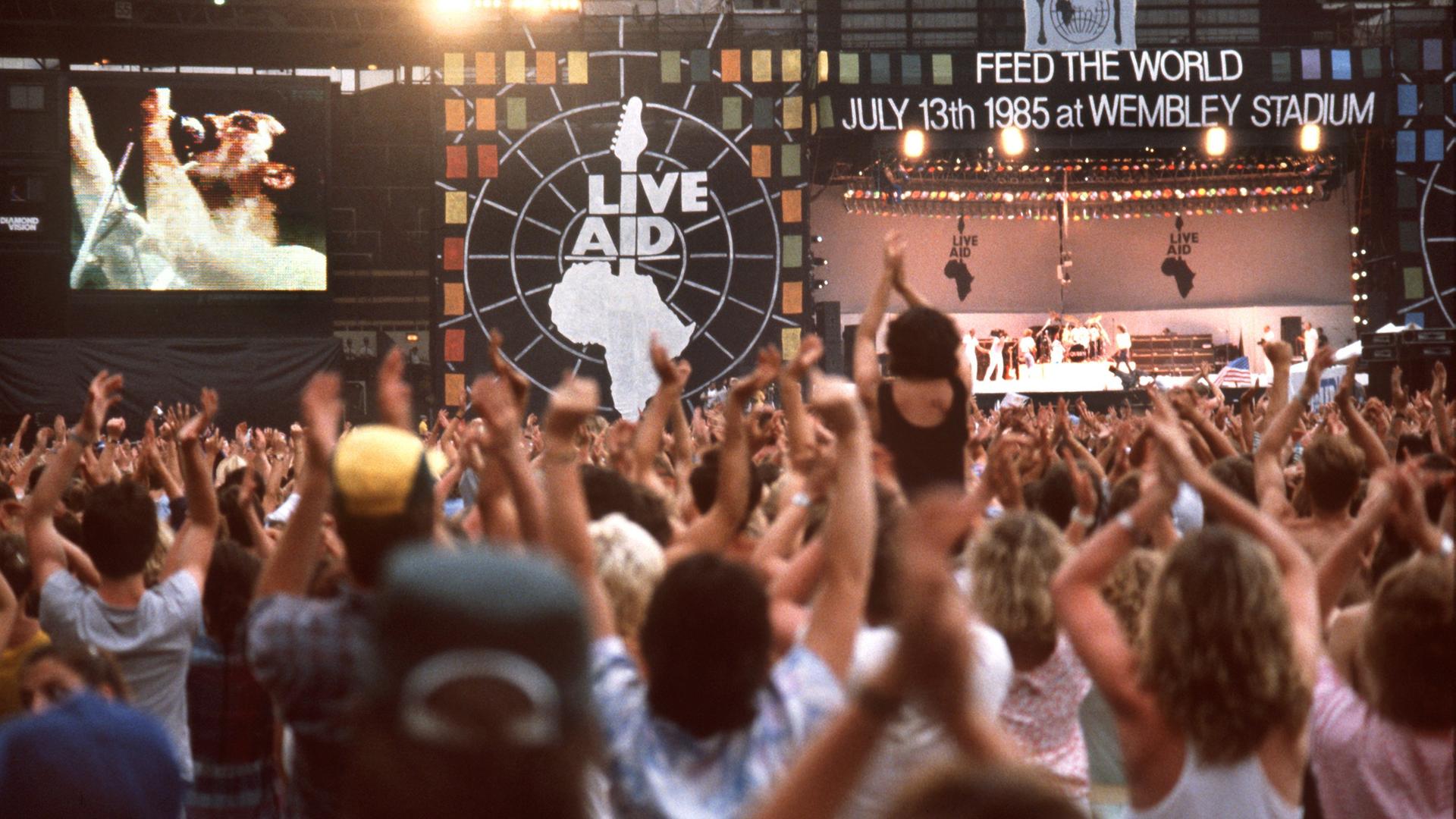 auftritt der band "queen" beim live aid in london 1985