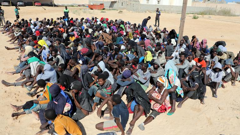 Geflüchtete im Auffanglager in Libyen
