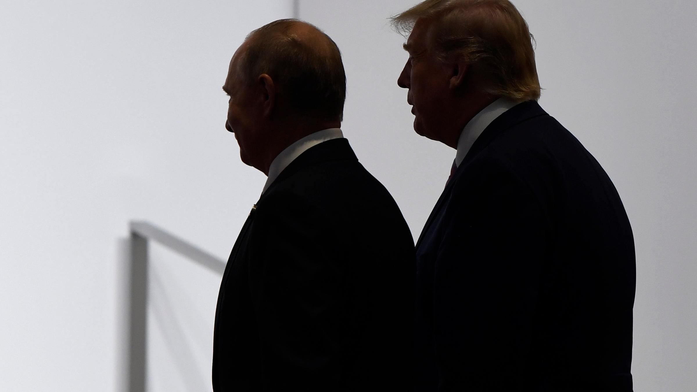 trump, donald und wladimir putin - beim g20-gipfel 2019