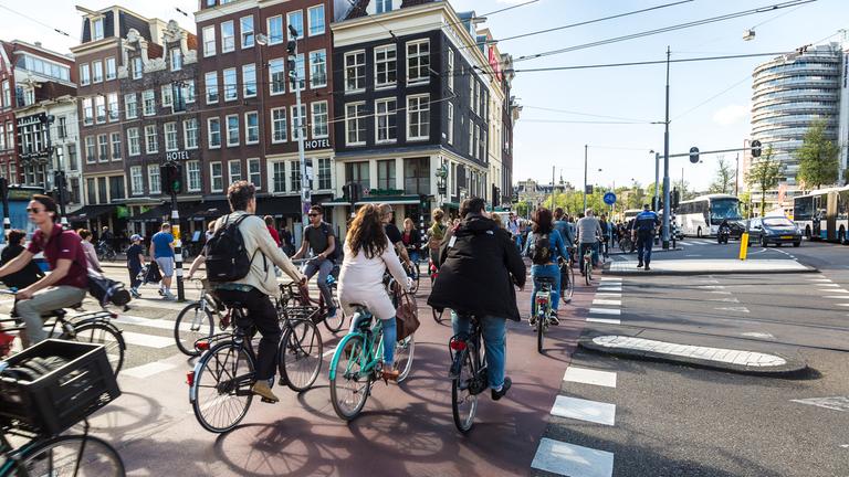 Fahrradfahrer in Amsterdam