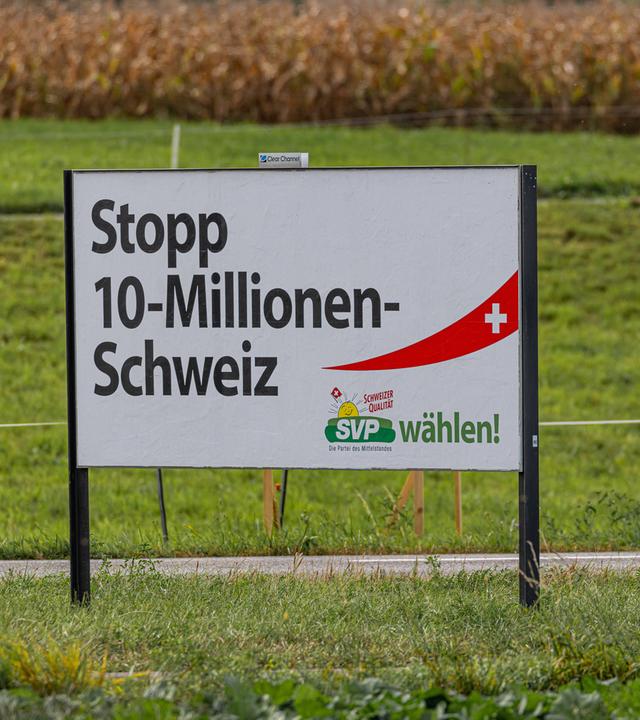 Plakat für die Volksinitiative der SVP Schweiz