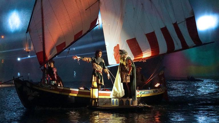 Terra Incognita water show pays tribute to native son Marco Polo during Venice Carnival