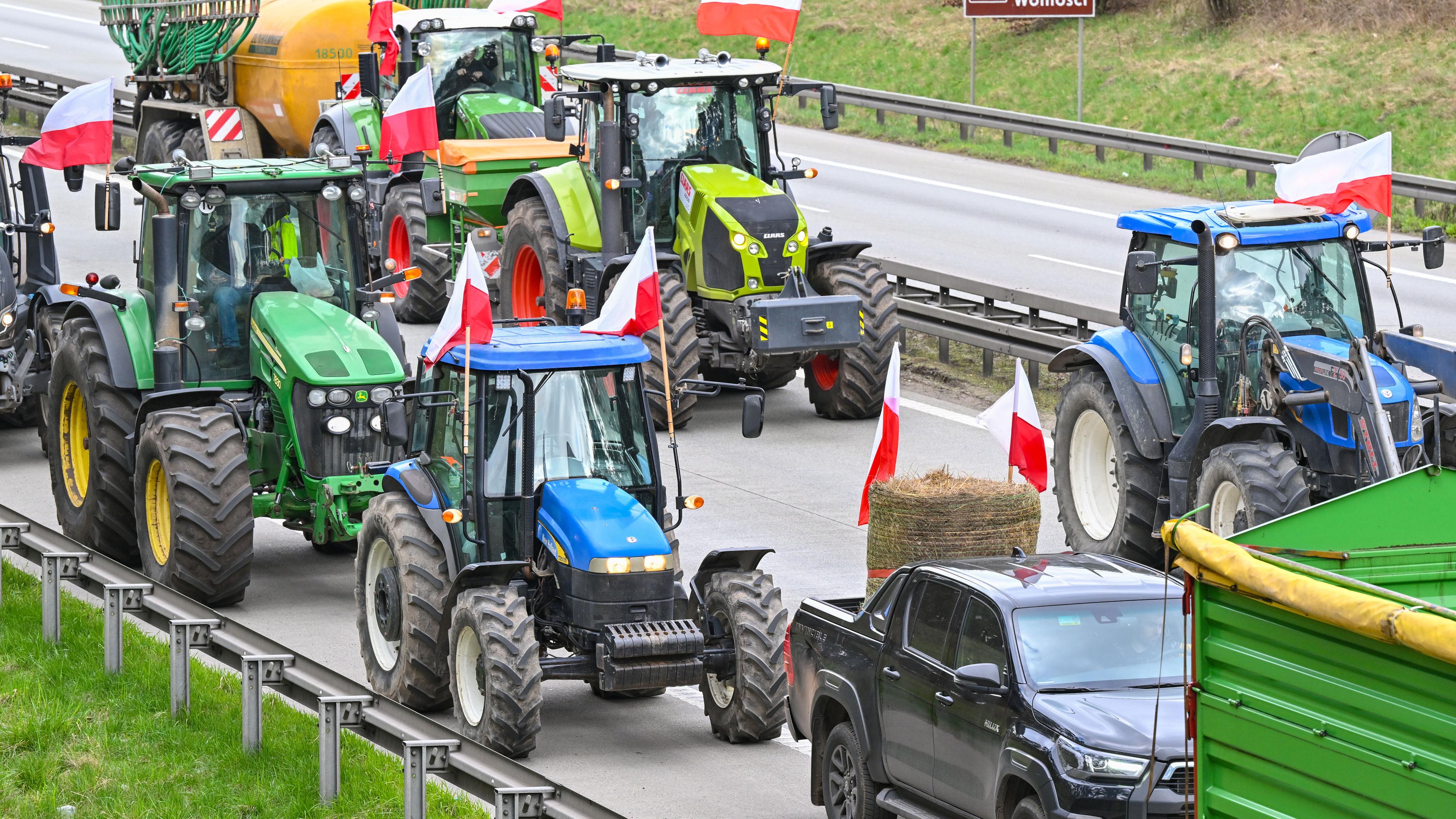 Landwirte aus Polen blockieren deutsch-polnische Grenze