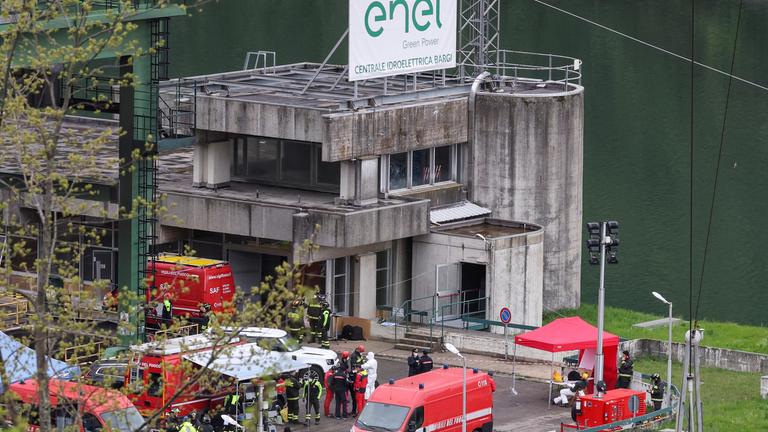 Aftermath of a blast at Enel hydroelectric power plant in Bargi
