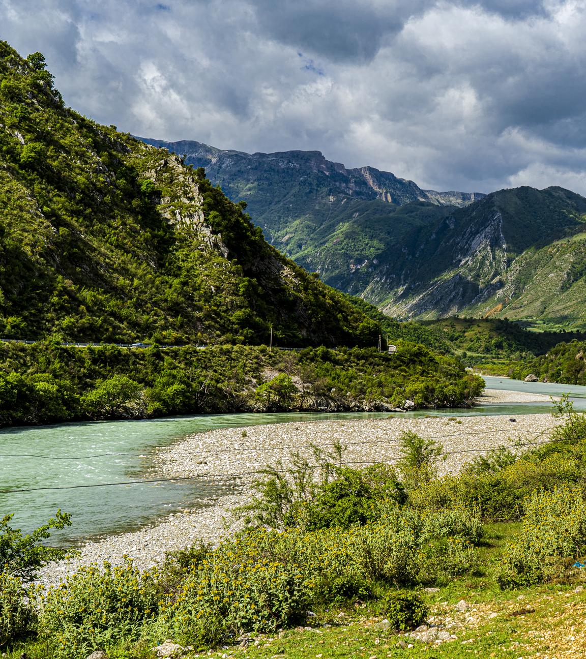 Fluss Vjosa in Albania