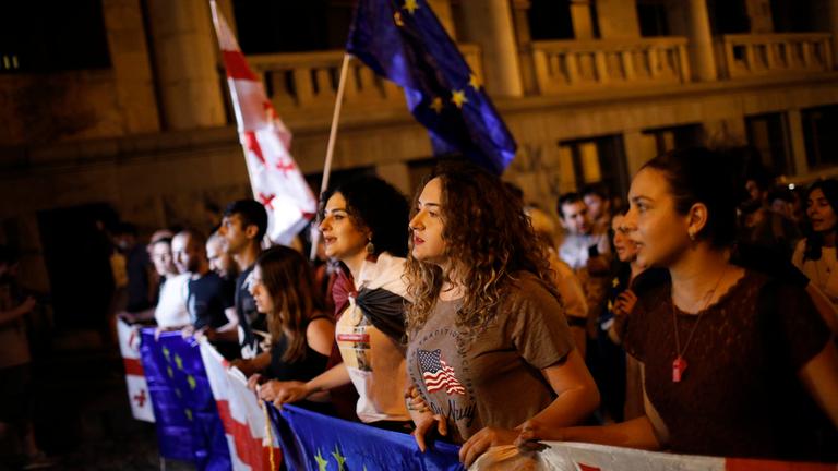 Georgian students protest against 'foreign agent' law in Tbilisi