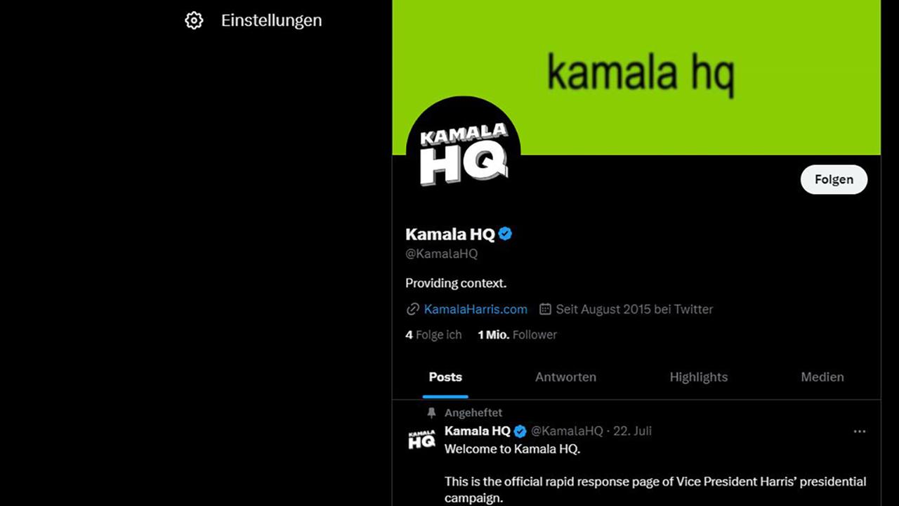 Wahlkampf-Account Kamala Harris auf X