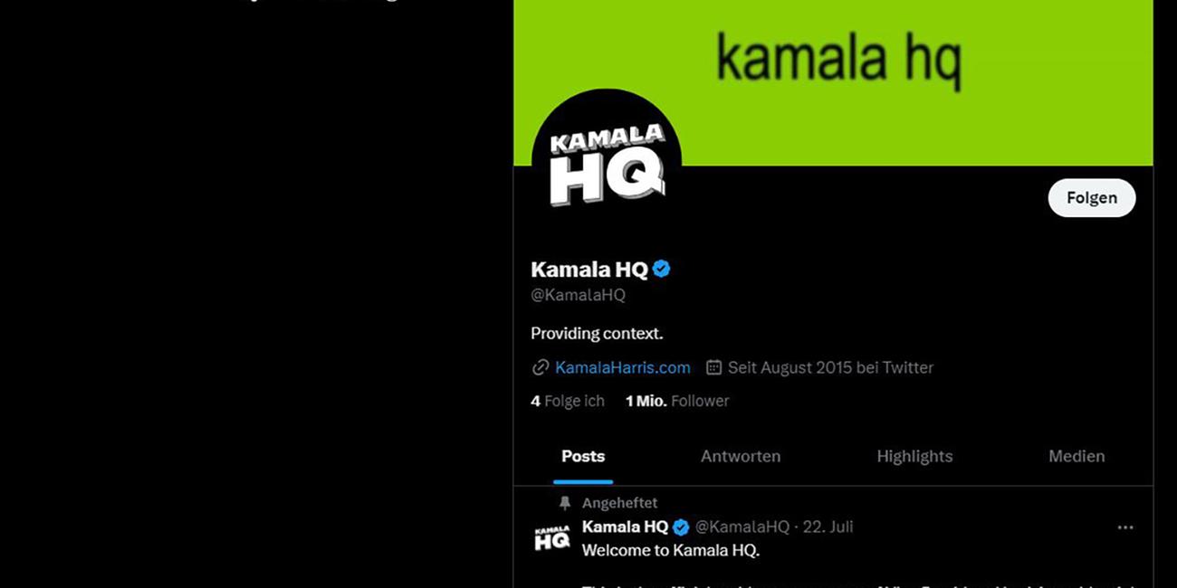 Wahlkampf-Account Kamala Harris auf X