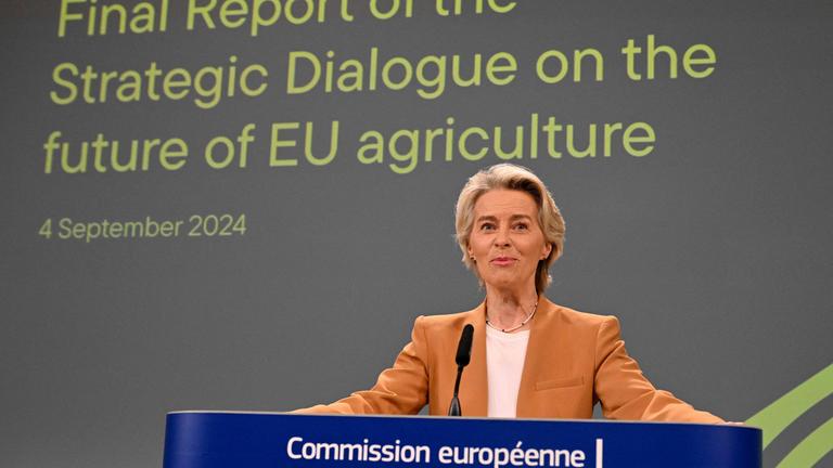 European Commission President Ursula von der Leyen gives press conference on future of EU agriculture