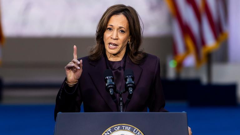 US Vice President Kamala Harris gives concession speech