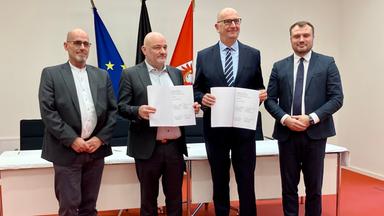 Unterzeichnung des Koalitionsvertrages in Brandenburg
