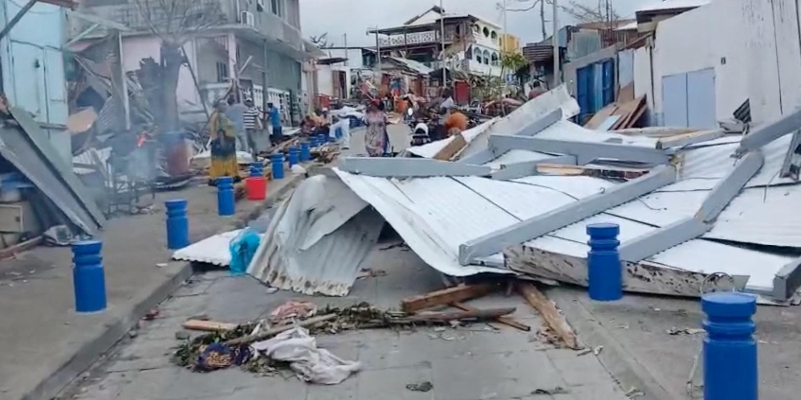 Aftermath of Cyclone Chido, in Mayotte