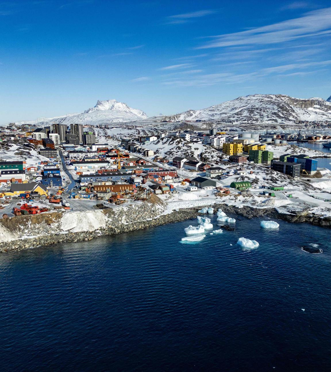 Nuuk in Grönland im Schnee