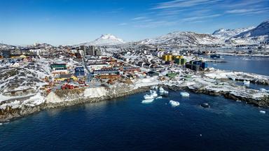 Nuuk in Grönland im Schnee
