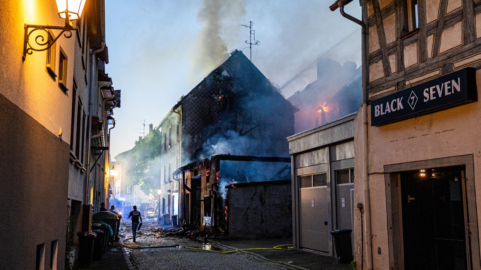 Großbrand in Altstadt von Villingen-Schwenningen