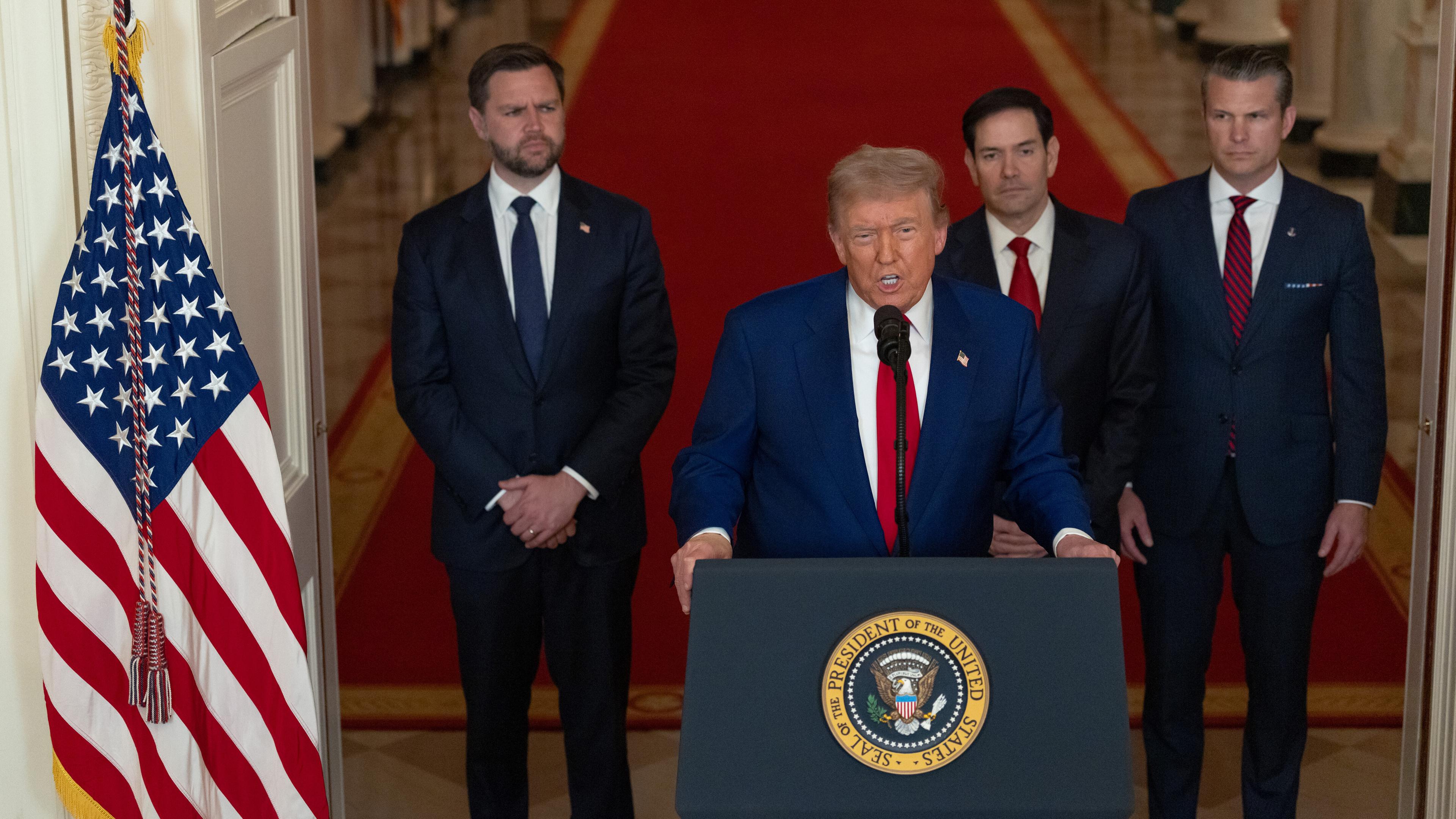 Nach US-Angriff auf den Iran: Donald Trump bei einer Rede an die Nation