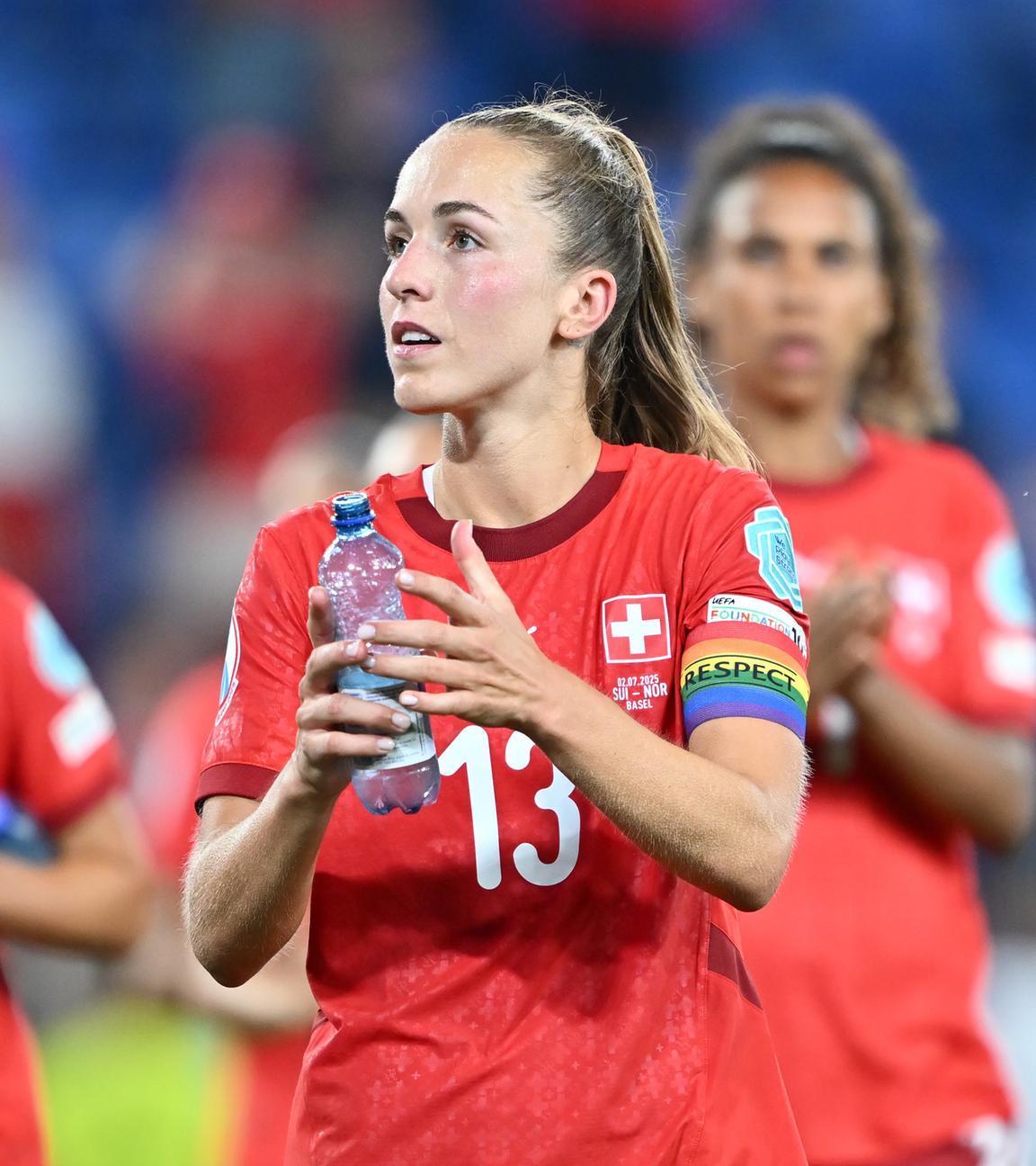 Die schweizerische Nationalspielerin Lia Wälti beim EM-Spiel gegen Norwegen.