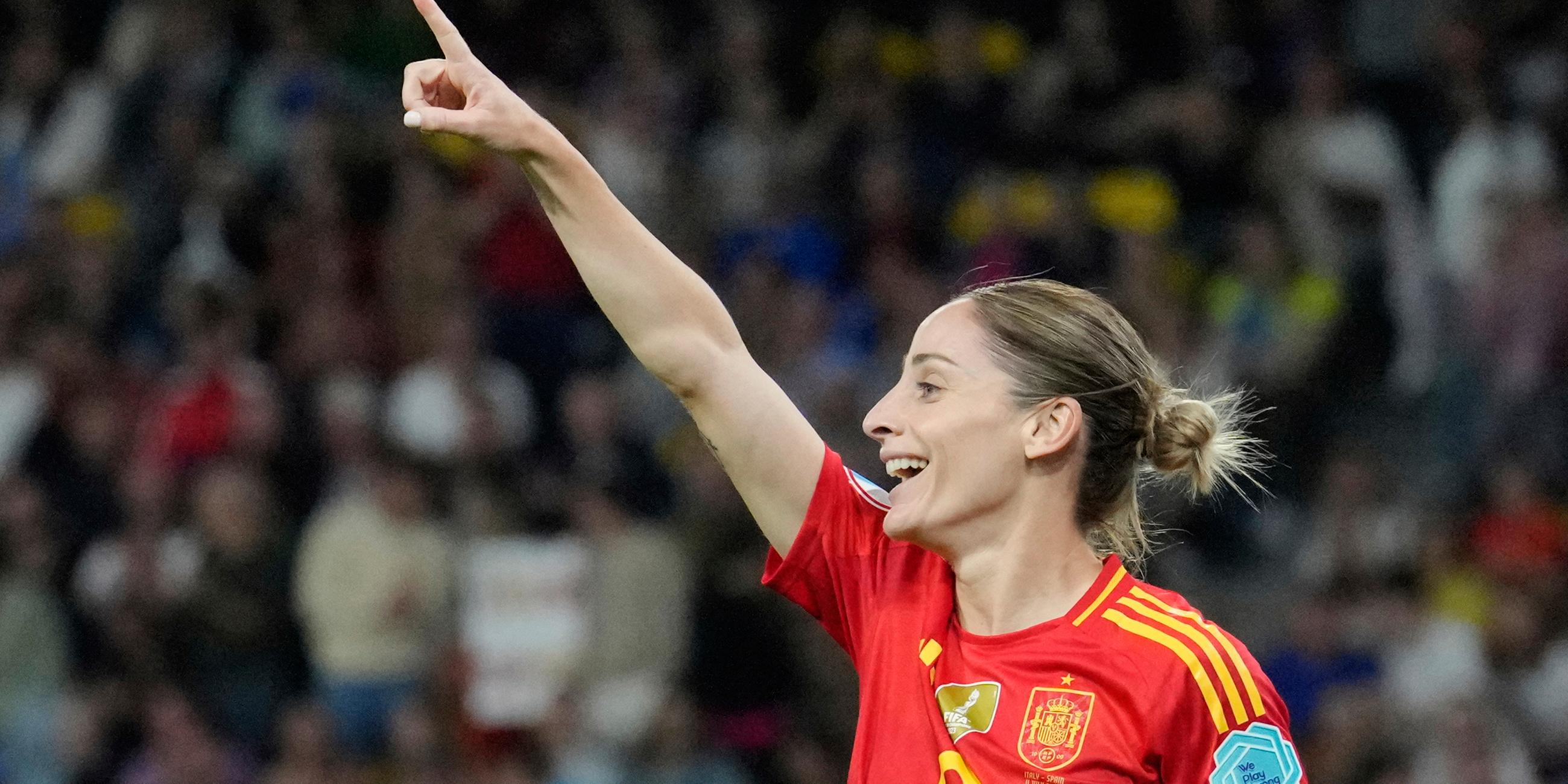 Die Spanierin Esther Gonzalez jubelt nach dem dritten Tor ihrer Mannschaft beim Spiel gegen Italien