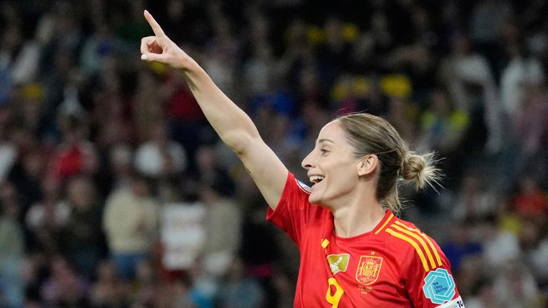 Die Spanierin Esther Gonzalez jubelt nach dem dritten Tor ihrer Mannschaft beim Spiel gegen Italien