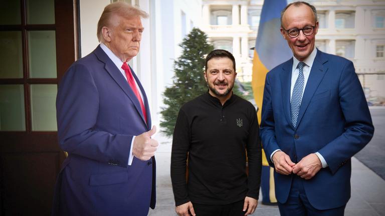 Am 18.08.2025 reist Bundeskanzler Friedrich Merz und   Praesident Wolodymyr Selenskyj   nach Washington