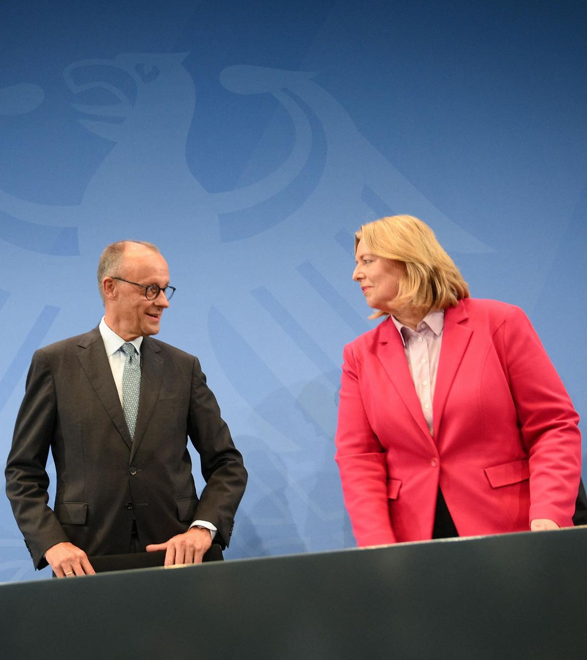 Bundeskanzler Merz und SPD-Chefin Bas