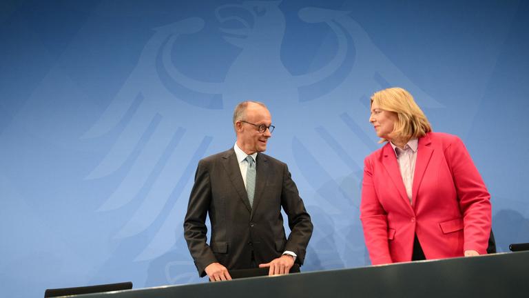 Bundeskanzler Merz und SPD-Chefin Bas