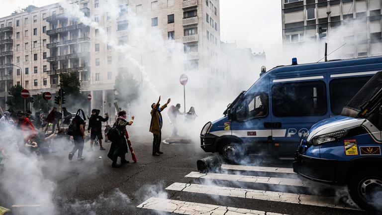 Gegen den Völkermord in Palästina: Demonstration in Mailand