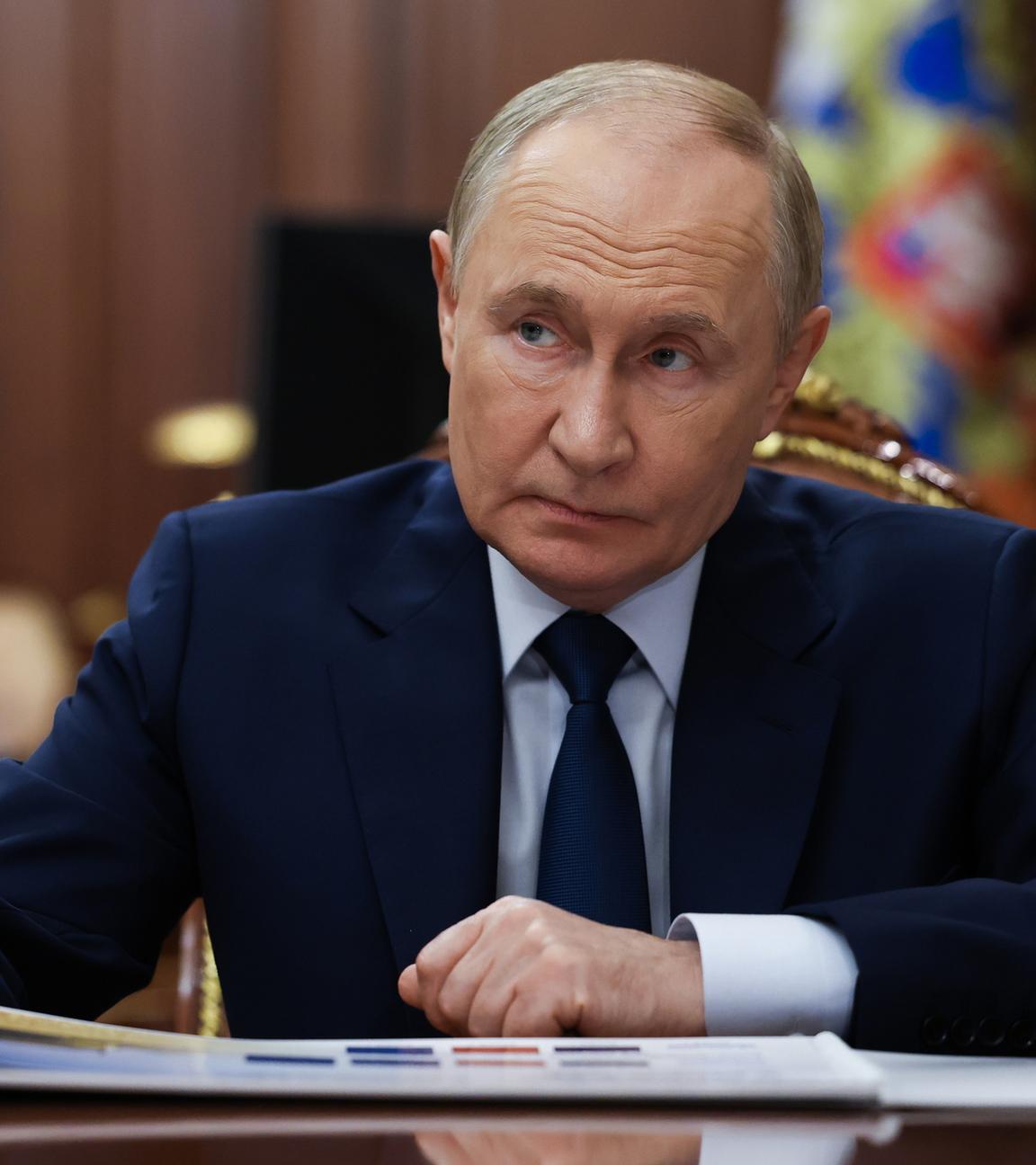 Russian President Vladimir Putin meets with Lugansk People's Republic head Leonid Pasechnik