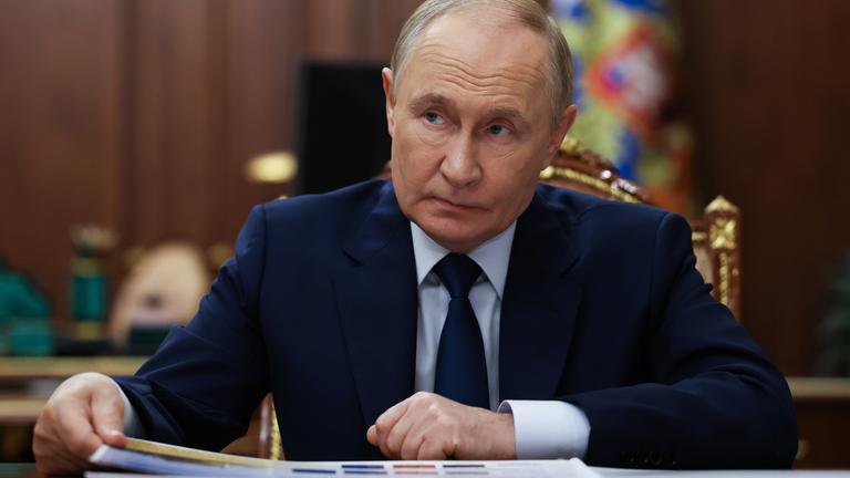 Russian President Vladimir Putin meets with Lugansk People's Republic head Leonid Pasechnik