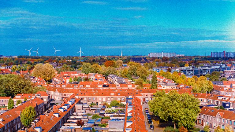 Stadtansicht von Tilburg bei Sonnenschein