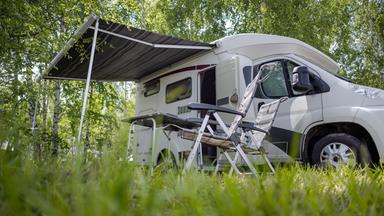 Familienurlaub Reisen RV, Urlaubsreise im Wohnmobil, Caravan Auto Urlaub.