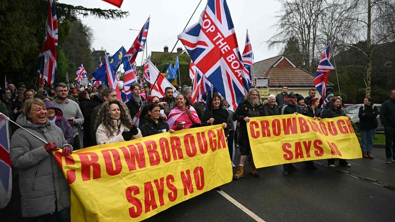 BRITAIN-EU-MIGRATION-ASYLUM-PROTEST