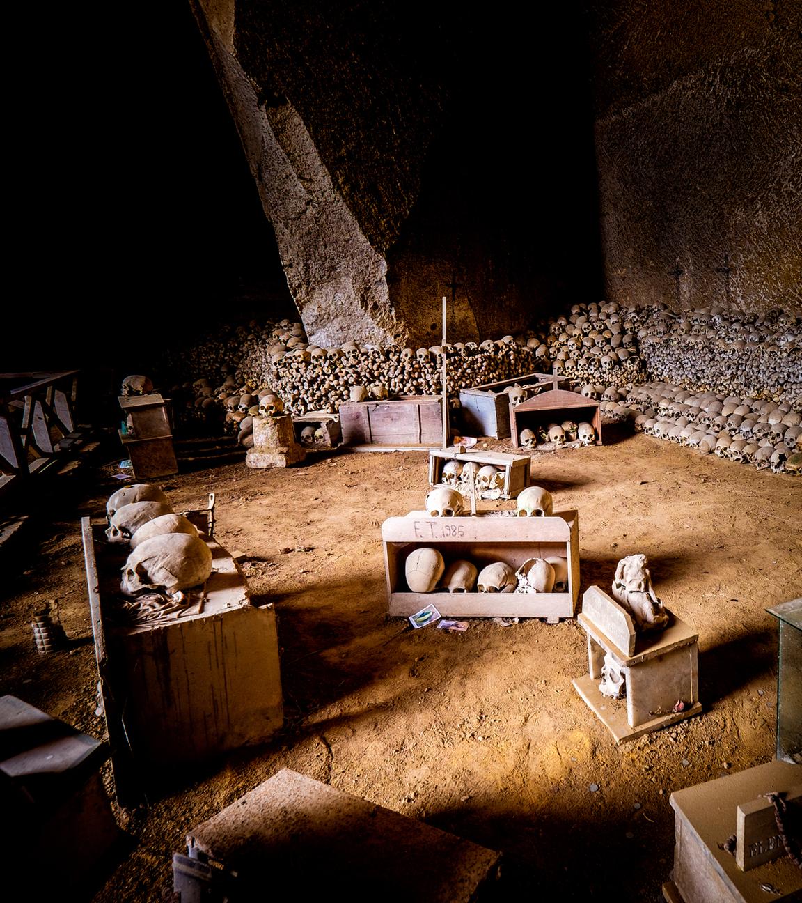 Naples - Fontanels cemetery, Cimitero delle Fontanelle of Naples. Italy, Fontanels cemetery, Cimiter