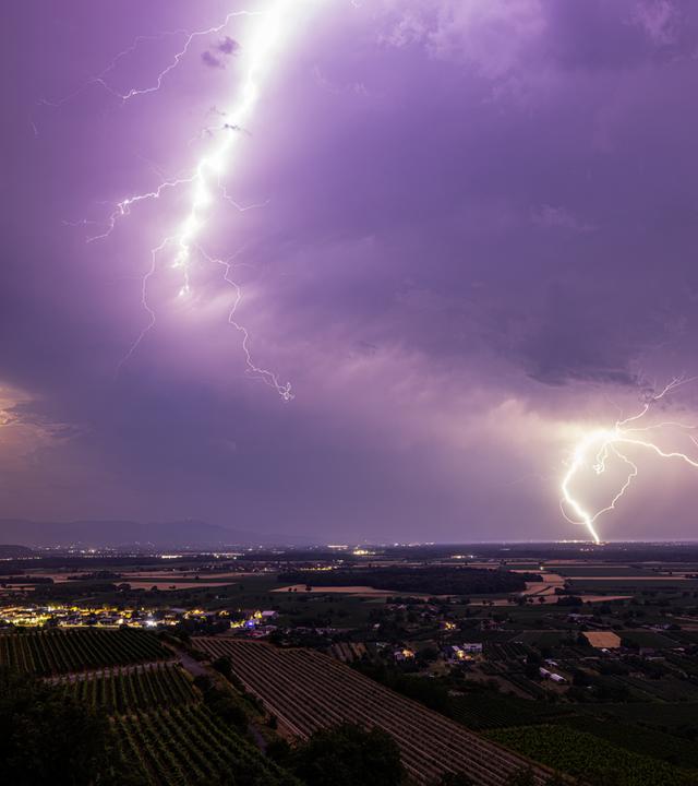 Gewitter über der Rheinebene