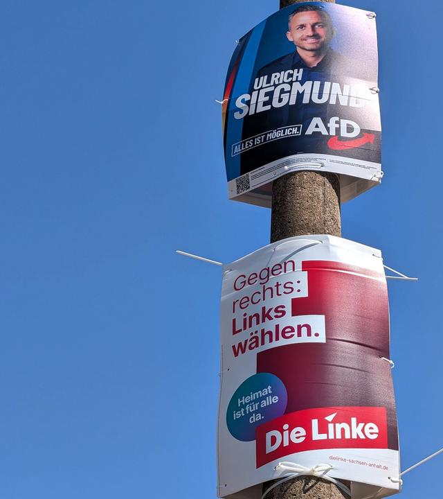 Wahlplakate vor der Landtagswahl in Sachsen-Anhalt
