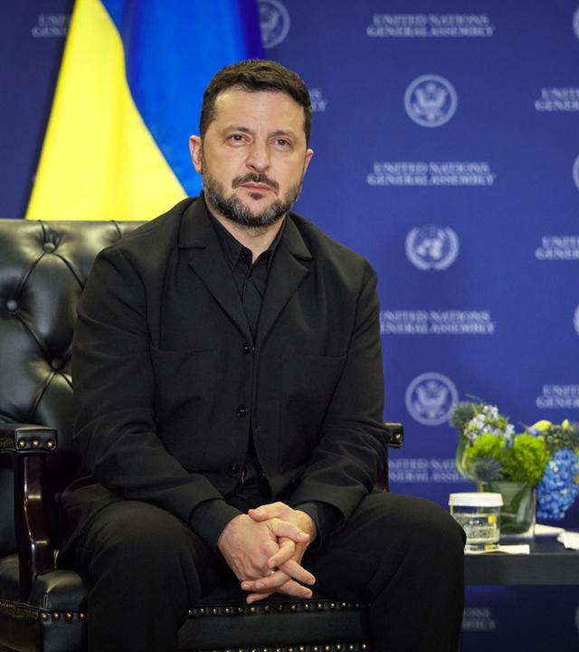 Donald Trump bei einem bilateralen Treffen mit Wolodymyr Selenskyj in New York