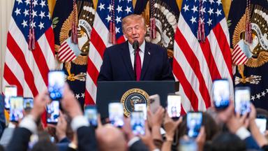 US President Donald Trump attends Hispanic Heritage Month Celebrations