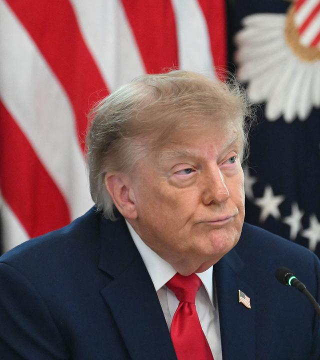 US President Donald Trump participates in a roundtable