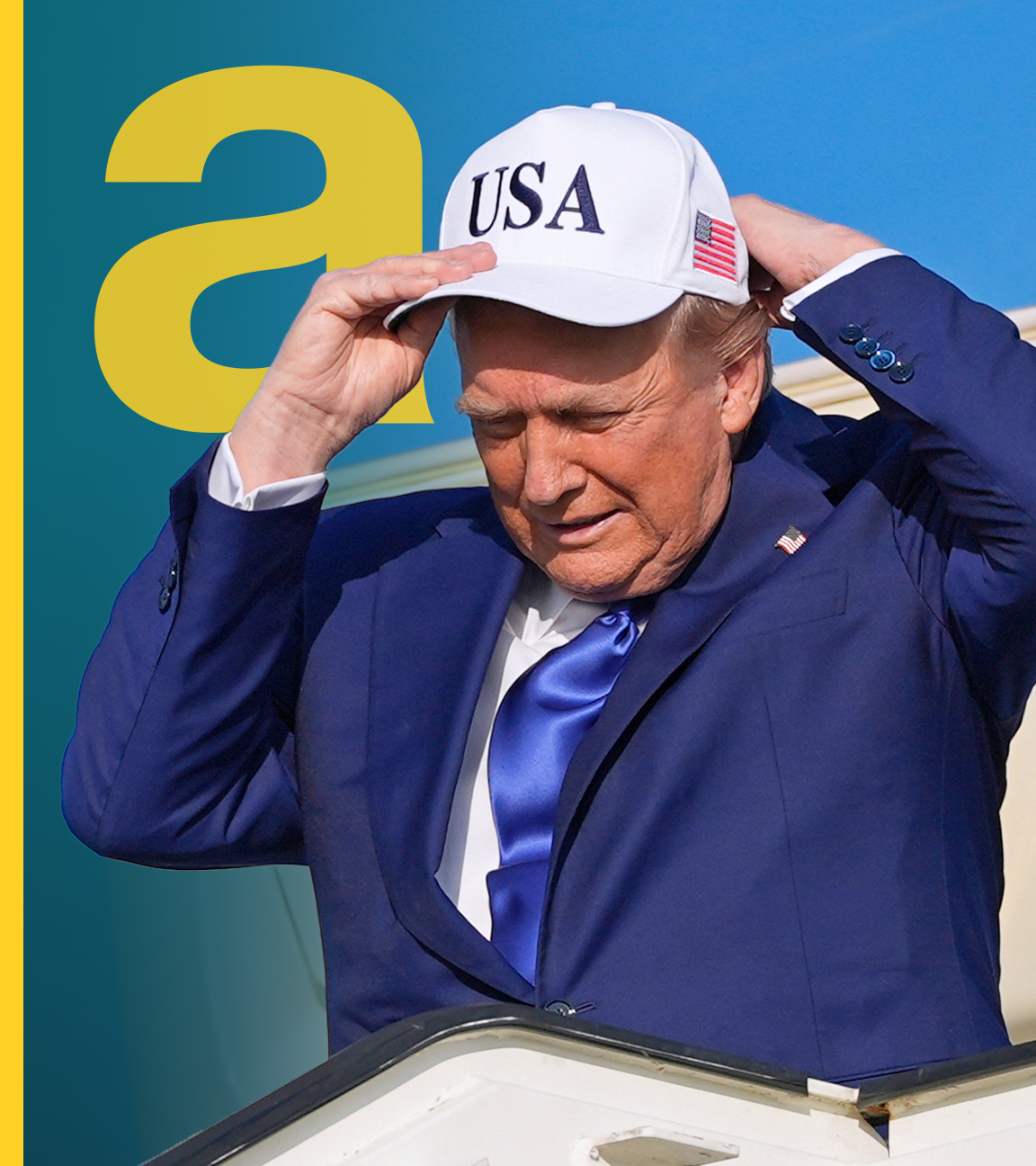 Trump steigt aus dem Flugzeug aus